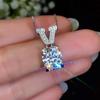 Sunflower Lab Moissanite Diamond Pendant Real 925 Sterling Silver Charm Party Wedding Pendants Necklace for Women Bridal Jewelry