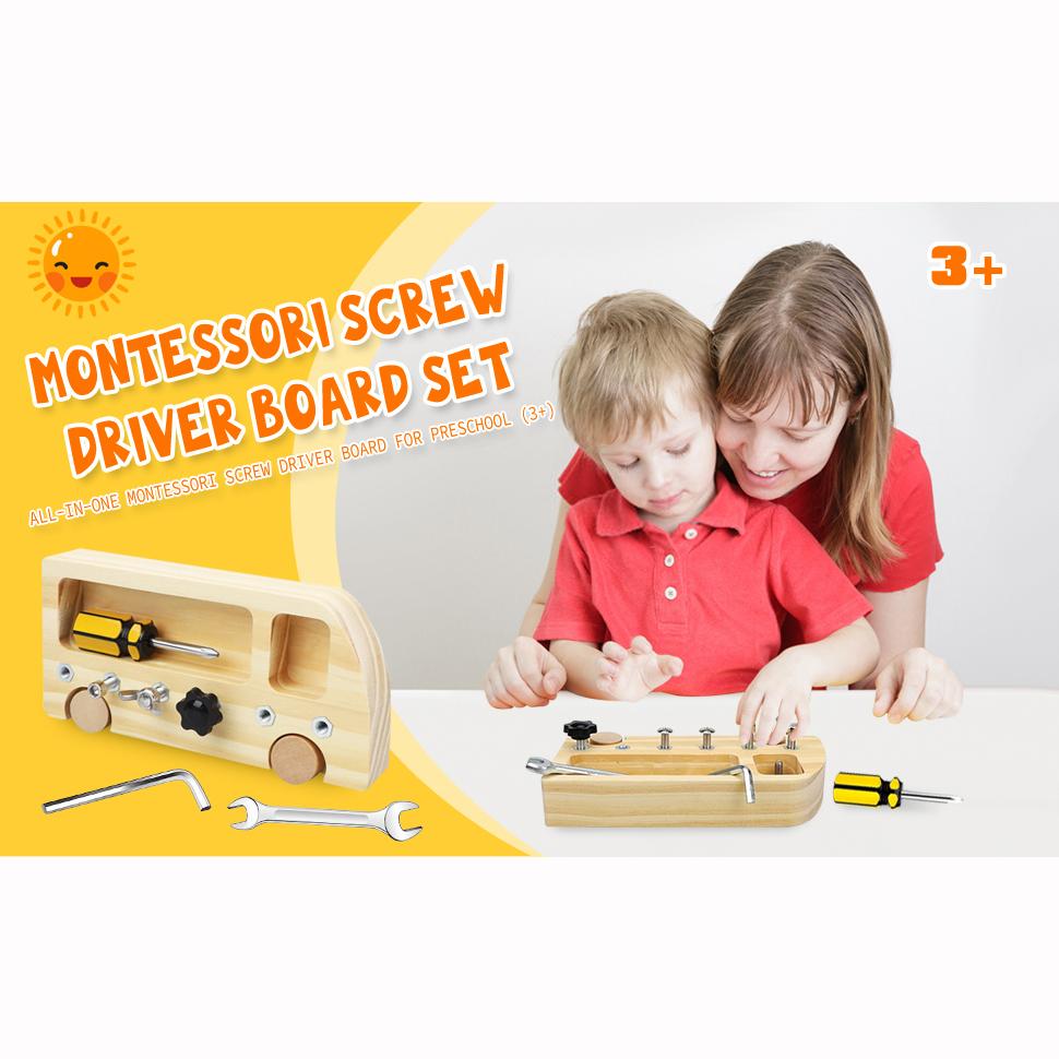 10 шт. детский набор деревянных отверток Монтессори, настоящие инструменты для детей, обучающая сенсорная обучающая игрушка для базовых навыков для детей ясельного возраста дошкольного возраста
