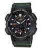 Часы CASIO World Time Ana-Digi Quartz Watch AEQ-110W-3AV мужские черные с перевернутым ЖК-дисплеем цвета Military Green