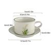 European Style Retro Ceramic Mug Flower Pattern Coffee Cup and Saucer Afternoon Tea Cup Dessert Plate Milk Juice Latte Cup Gift