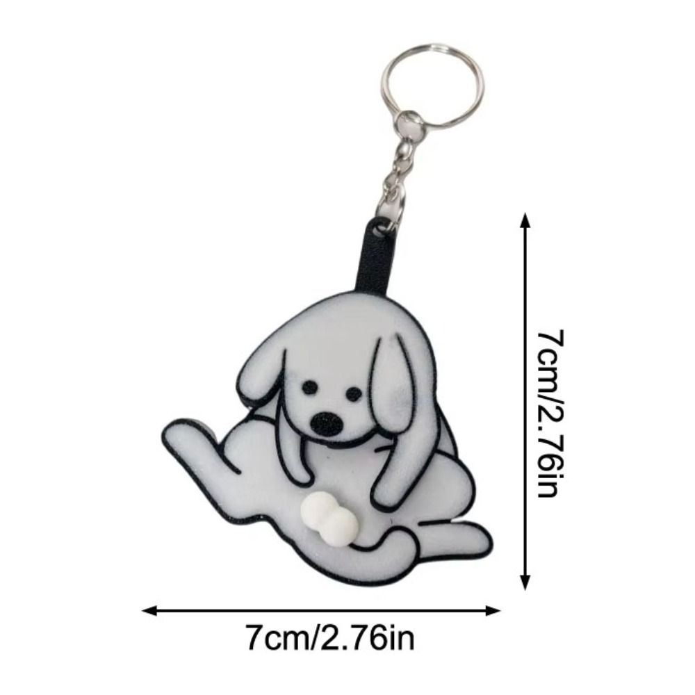 Exquisite Pull Play Egg Dog Keychain Pull Play Jewelry Keychain Trick Cat Bag Pendant  Women Men