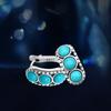 Vintage Non Tarnish Womens 925 Silver Earring Natural Raw Mineral Turquoise Earring For Women
