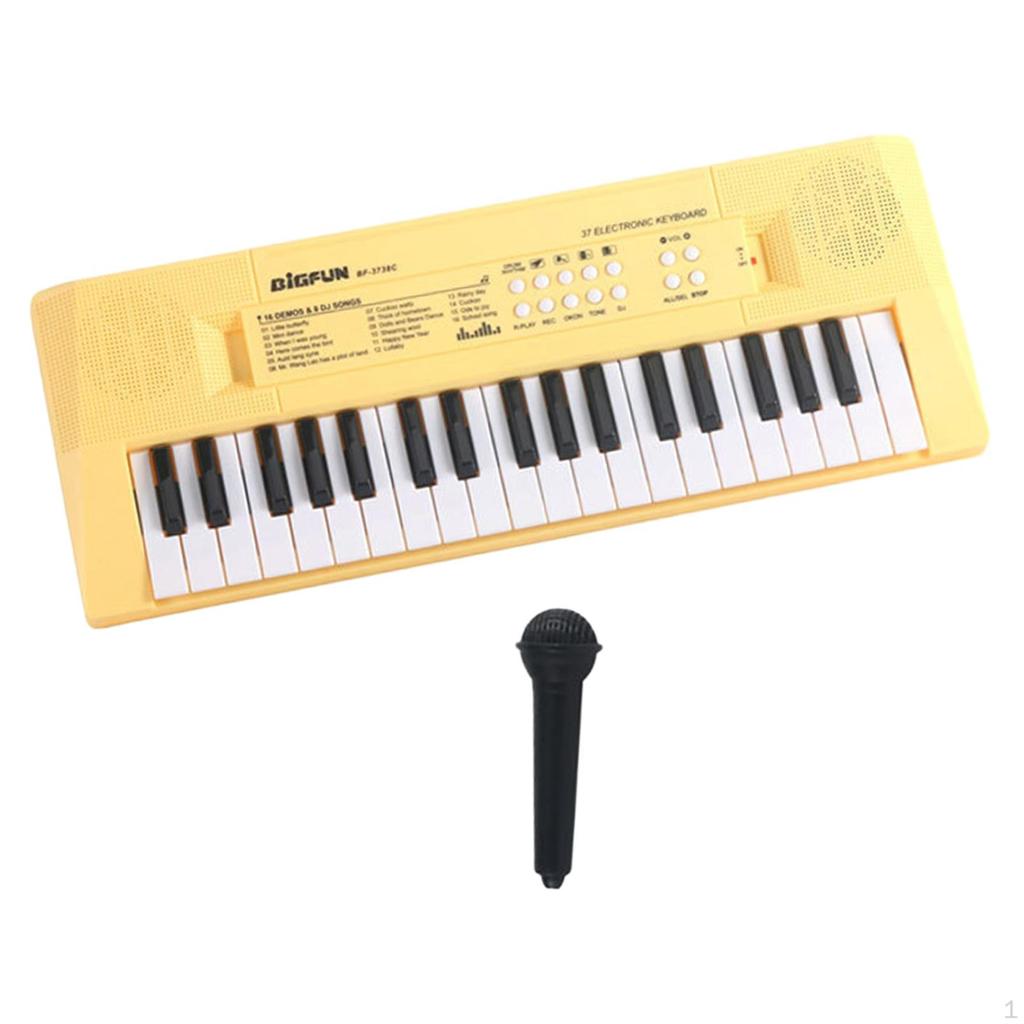 Children Piano Instrument Toy Musical W/Mic Portable Multifunctional 37 Keys Electronic Kids