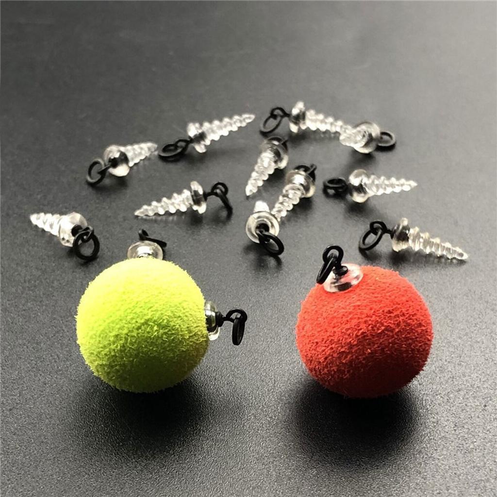 20Pcs Floating Bait Boilie Screws With Ring Swivel Hair Rig Hook Link Stop Beads Baits Screw Carp Fishing Accessories