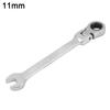 8mm-19mm 180 Degree Reversible Combination Movable Head Ratchet Wrench Socket Spanner