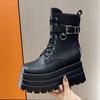 2024 Punk Gothic Platform Ankle Chelsea Boots Women New Rock Emo Chunky Grunge Wedges Motorcyccle Shoes Big Sizes 42 Booty Woman