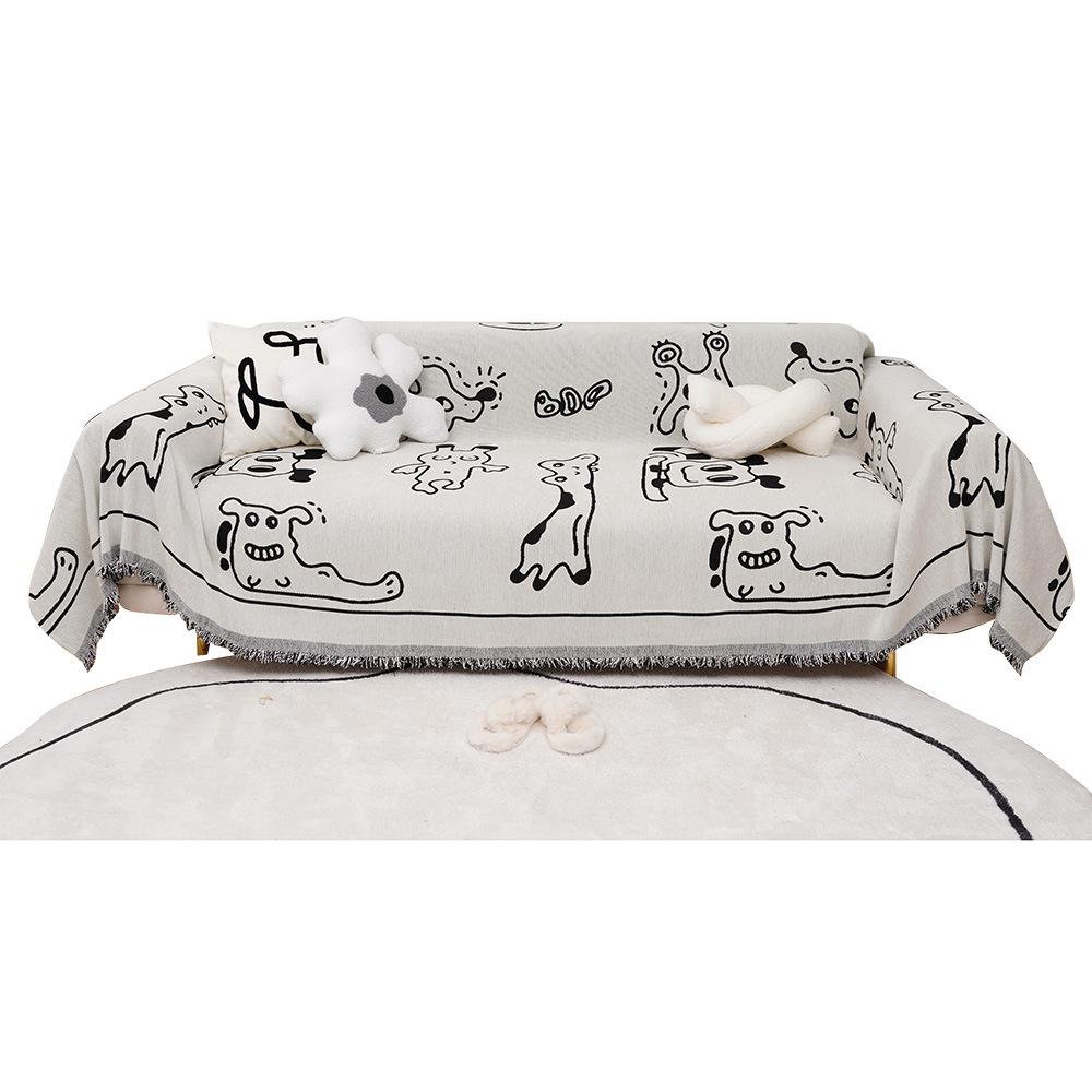 Чехол для дивана из синели, полотенце, универсальный нескользящий чехол для дивана на четыре сезона, не царапающая подушка, тканевый чехол с мультяшным принтом