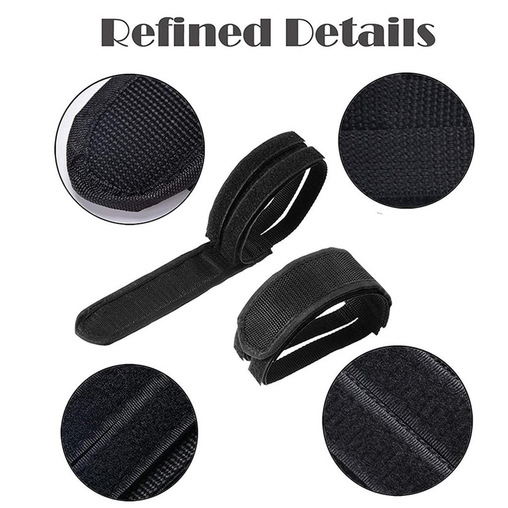 2pcs Bike Pedal Straps Adjustable Universal Bike Feet Straps Toe Clips Straps Tape for Road Bikes Mountain Bikes Black