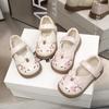 Fashion Girls' Shoes Spring New Kids Embroidered Leather Shoe Soft Soled Girls Casual Shoes Anti Slip Child Performance Shoe