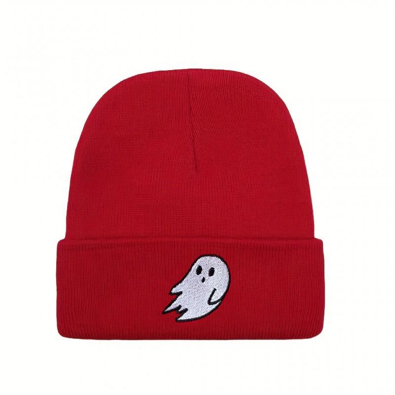 Halloween Cute Ghost Embroidery Beanie Fall Winter Unisex Party Warm Hat