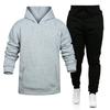 2024 Autumn Winter Tracksuit Men Solid Hooded Sweatshirt 2 Piece Sets Mens Outfits Suit Men Fleece Sport Hoodie Sweatpants Two Piece Sets