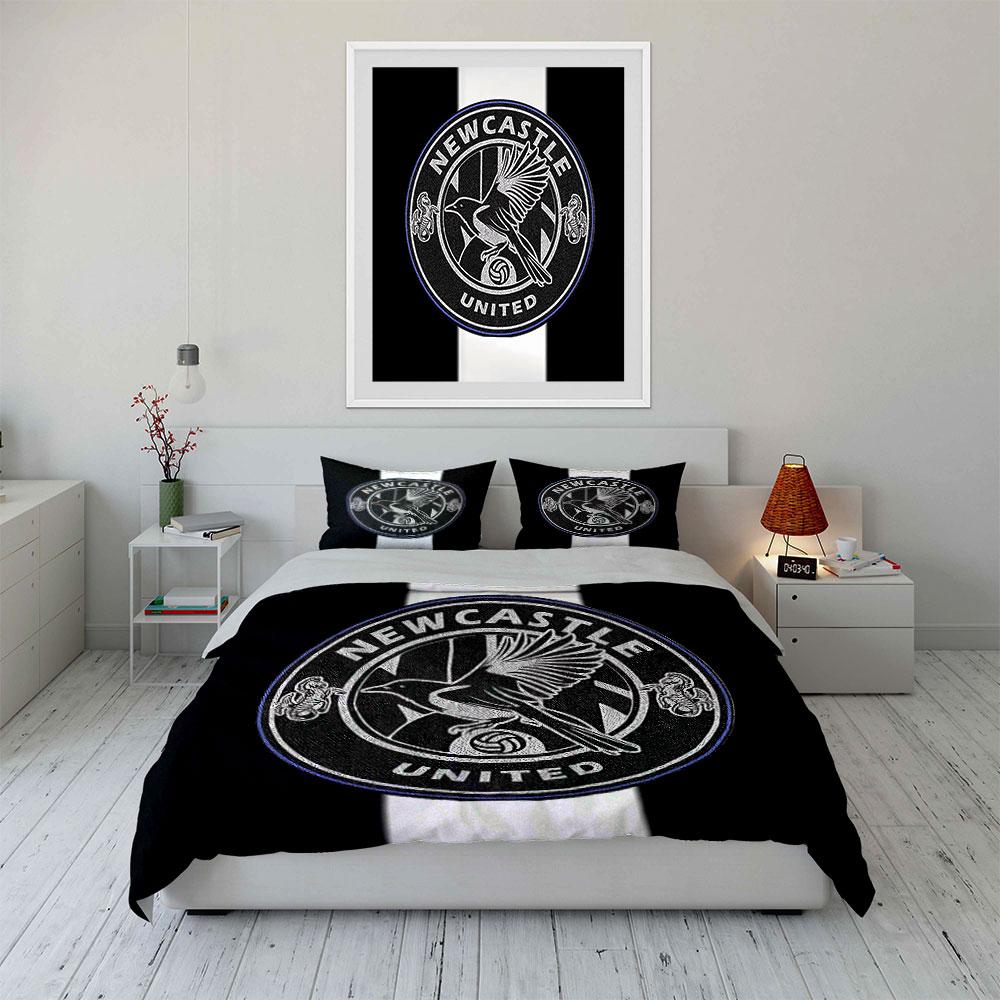 Newcastle United 3-Piece Set Bedding Duvet Cover Set Duvet Cover Pillowcases  (1 * Duvet Cover 2 * Pillowcases, without duvet insert)