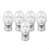 5Pcs Male Foam Head Model Hat Wig Show Display Stand Rack White