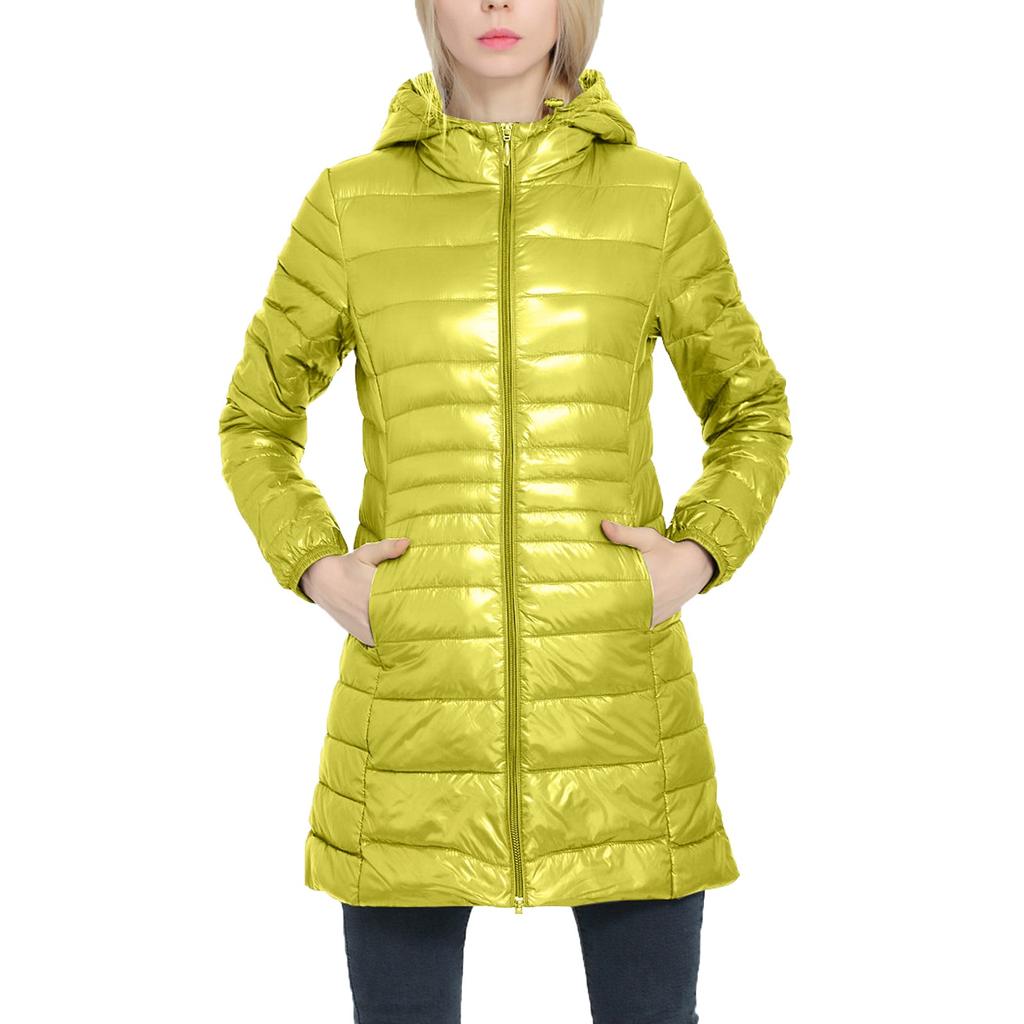 Женская мода повседневная легкая верхняя одежда с капюшоном на молнии пальто пуховики