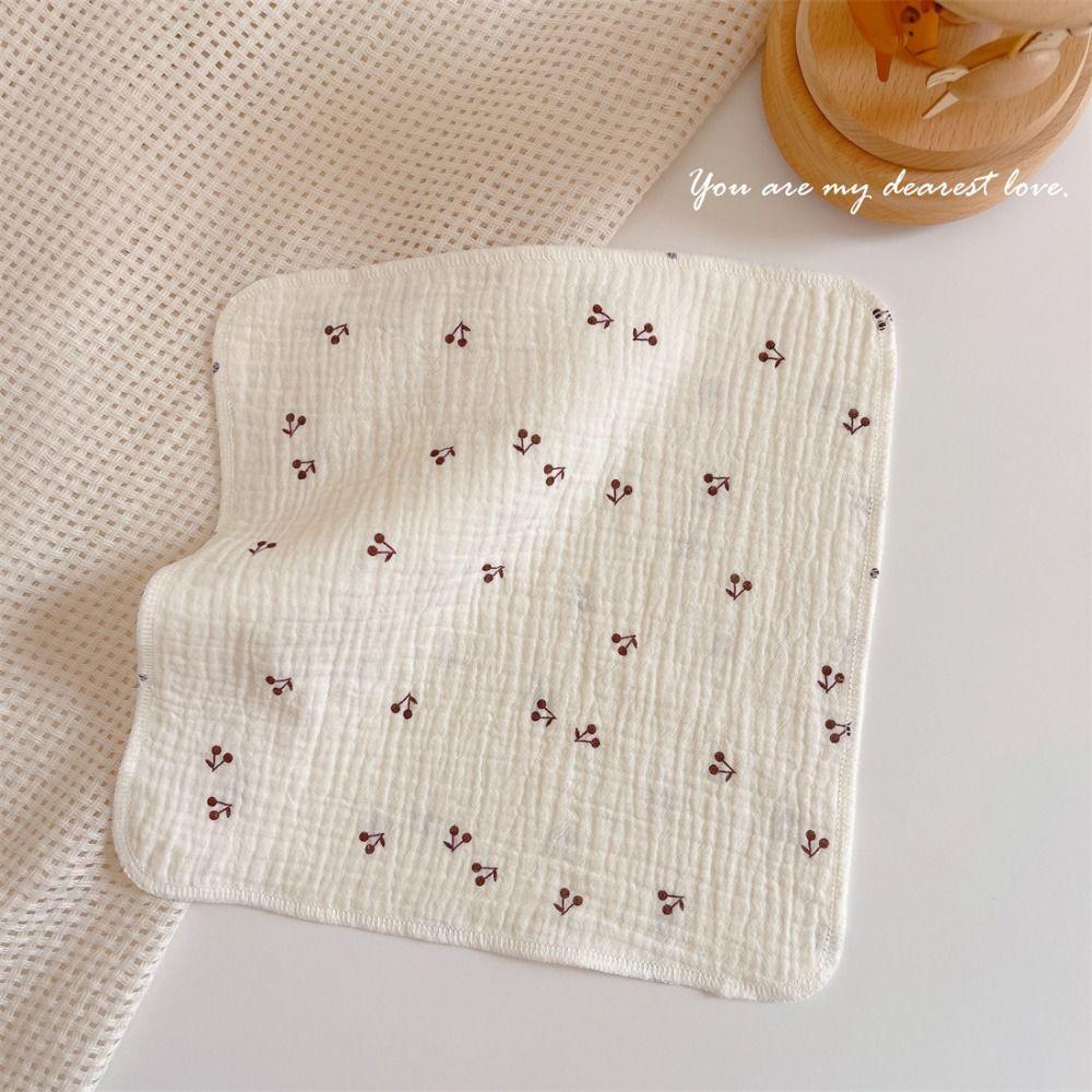 Мягкое полотенце для слюны с цветочным принтом, квадратный детский впитывающий носовой платок, милое детское полотенце для лица