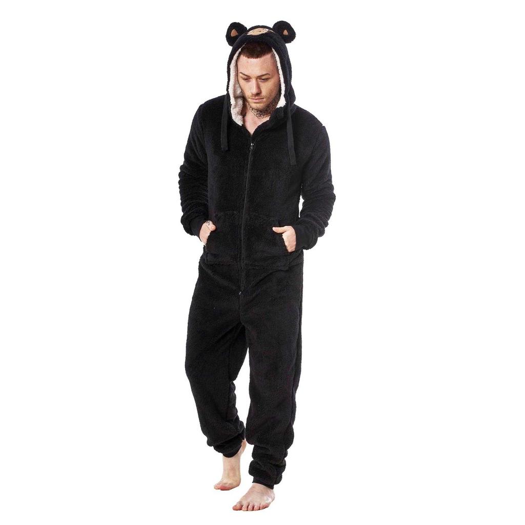 Keanu Mens Gorilla Head Fleece Jumpsuit