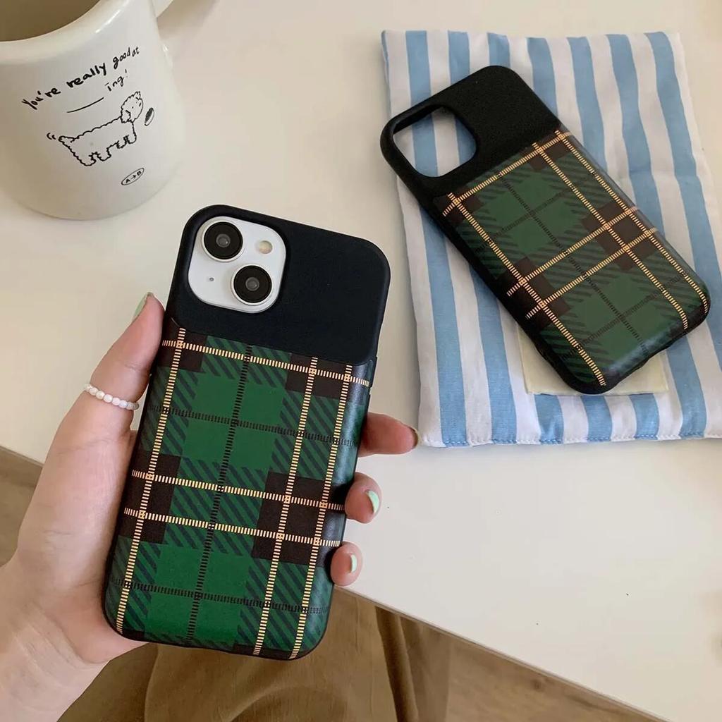 Утолщенная воздушная подушка, мягкий силиконовый зеленый клетчатый чехол для iPhone 14 13 12 11 Pro Max, противоударный чехол для телефона, новый