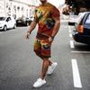 Men Sets Summer 2 Piece Outfits Sets Tshirt and Shorts Tracksuit Men's Oversized Cloth Streetswear Vintage Personality 3D Print