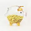 Glass Piggy Bank Clear Piggy Coin Bank Transparent Money Saving Jar Money Saving Box Cash Container Gift for Kids Adults