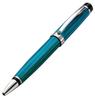 Xezo Incognito Brass Twist Action Medium Ballpoint Pen with Blue Guilloche Pure Platinum Handcrafted and Serialized Enamel, Plated,
