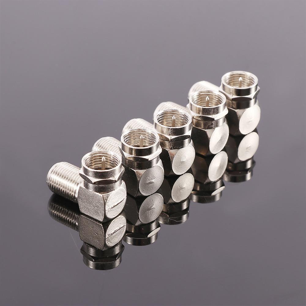 90 Degree RF Coaxial Right Angle F Male to F Female TV Aerial Antenna Plug Cable Connector Adapter