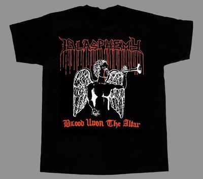 Музыкальная футболка Blasphemy Band Для влюбленных Черный Хлопок Полный размер BT1167 Унисекс