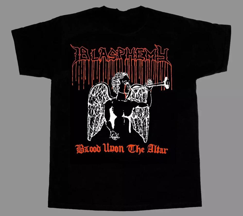 Музыкальная футболка Blasphemy Band Для влюбленных Черный Хлопок Полный размер BT1167 Унисекс