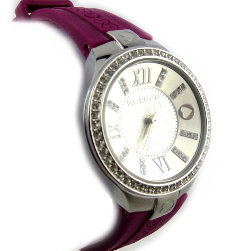 Morgan [N2420] - Montre créateur 'Morgan' violet argenté (Diamonds)