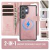2-in-1 Magnetic Detachable Wallet Case for Samsung Galaxy S25/S25 Plus/S25 Ultra/S25 Edge - PU Leather, Card Slots, Wireless Charging, 360° Protection