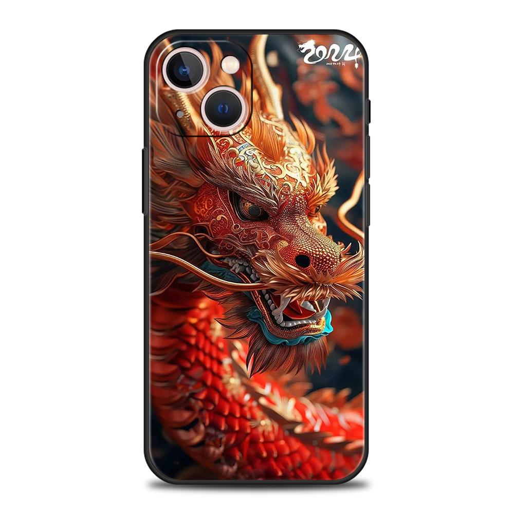 Чехол для телефона с изображением мультяшного дракона для iPhone 16 15 14 13 12 Pro Max XR XS X 11 7 8 Plus, противоударный, мягкий, силиконовый чехол, сумки Capas