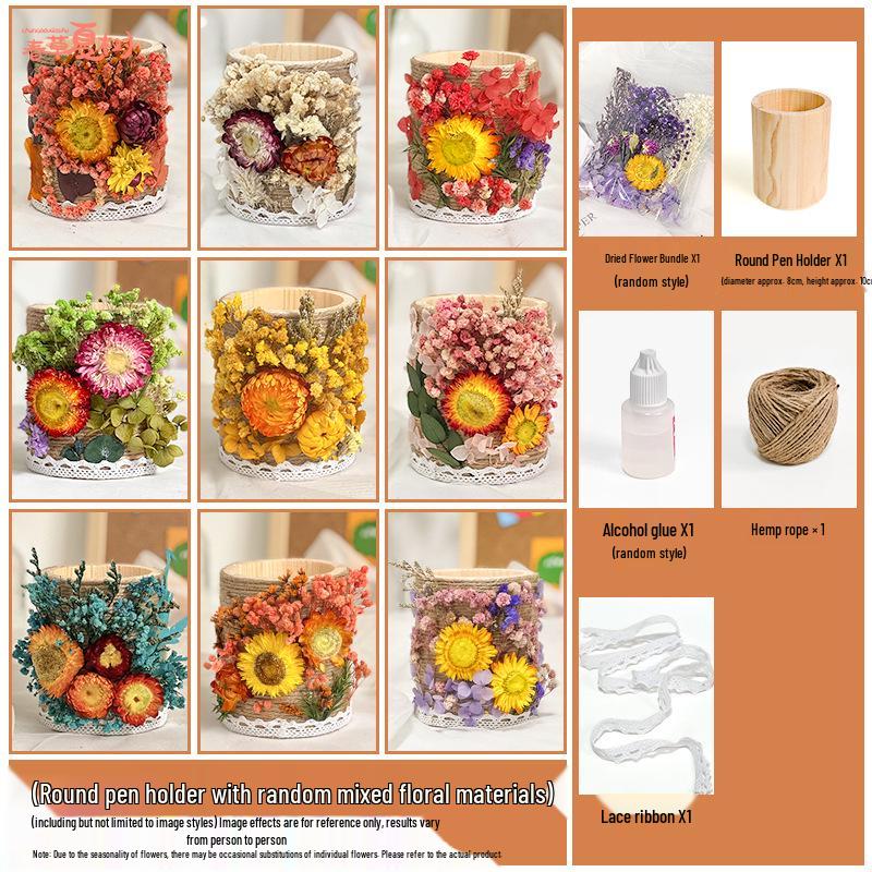 Набор для изготовления подставки для ручек из стабилизированных цветов своими руками - Мероприятие для родителей и детей на Праздник середины осени или Тимбилдинг