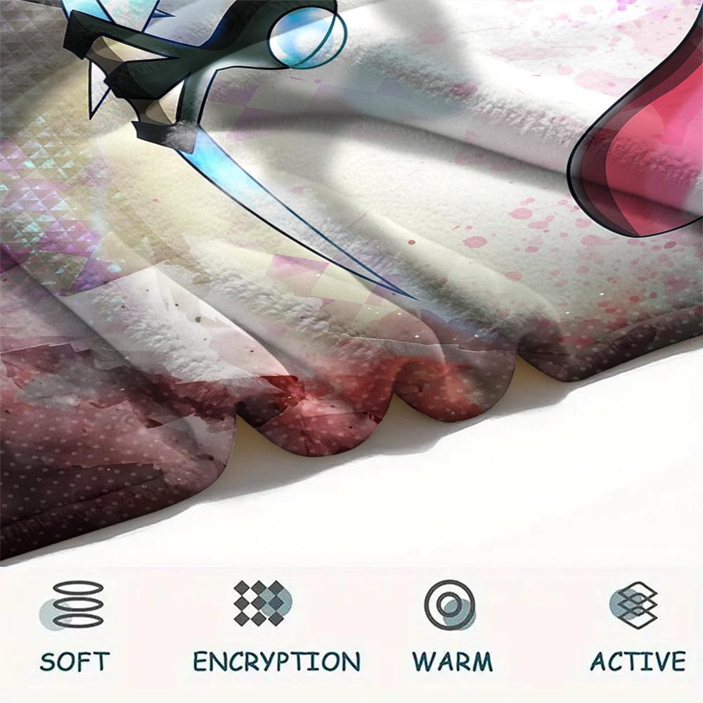 Mugen the Frog Print Flannel Blanket, High quality Comfortable for All Seasons, Home Decor, Warmth and Comfort