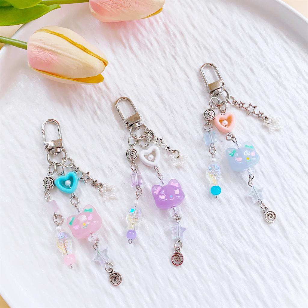 Aesthetic Heart Phone Chains with Lanyard String Handbag Charm Fashionable Key Jewelry for Fashionable Accessorizing