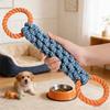 Durable Double-Ring Cotton Blend Dog Rope Toy - Bite-Resistant, Interactive Tug Play For Medium To Large Breeds use