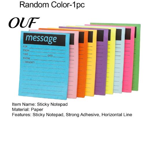 Document Classification Tabs Fluorescent Horizontal Line Sticky Notepad, Strong Adhesive Removable Memo Index Pad, Multi-color Lined Paper for