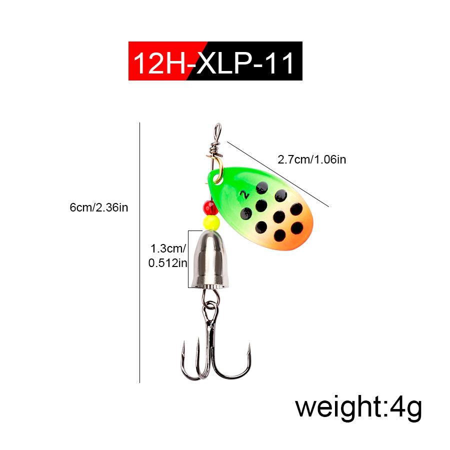 FISH KING Spinner Bait 3,9 г, 4,6 г, 7,4 г, 10,8 г, 15 г, приманки для ложки, металлические приманки для щуки с тройными крючками, искусственная приманка для окуня, рыболовная приманка