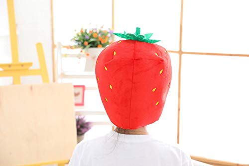 Bestmaple Animal Cap Costume Plush Fluffy Moko Hat Strawberry Cosplay Mask