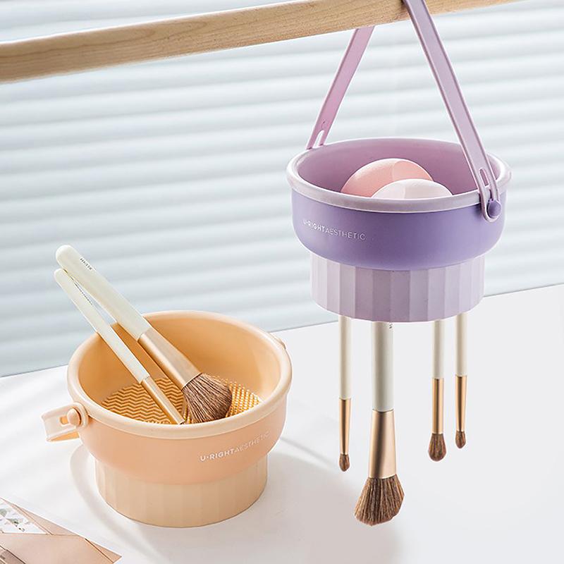 Чаша для чистки кистей для макияжа Beauty Egg Набор для чистки инструментов Кисть Пуховка для пудры Сухая чистка Силиконовая полка для сушки