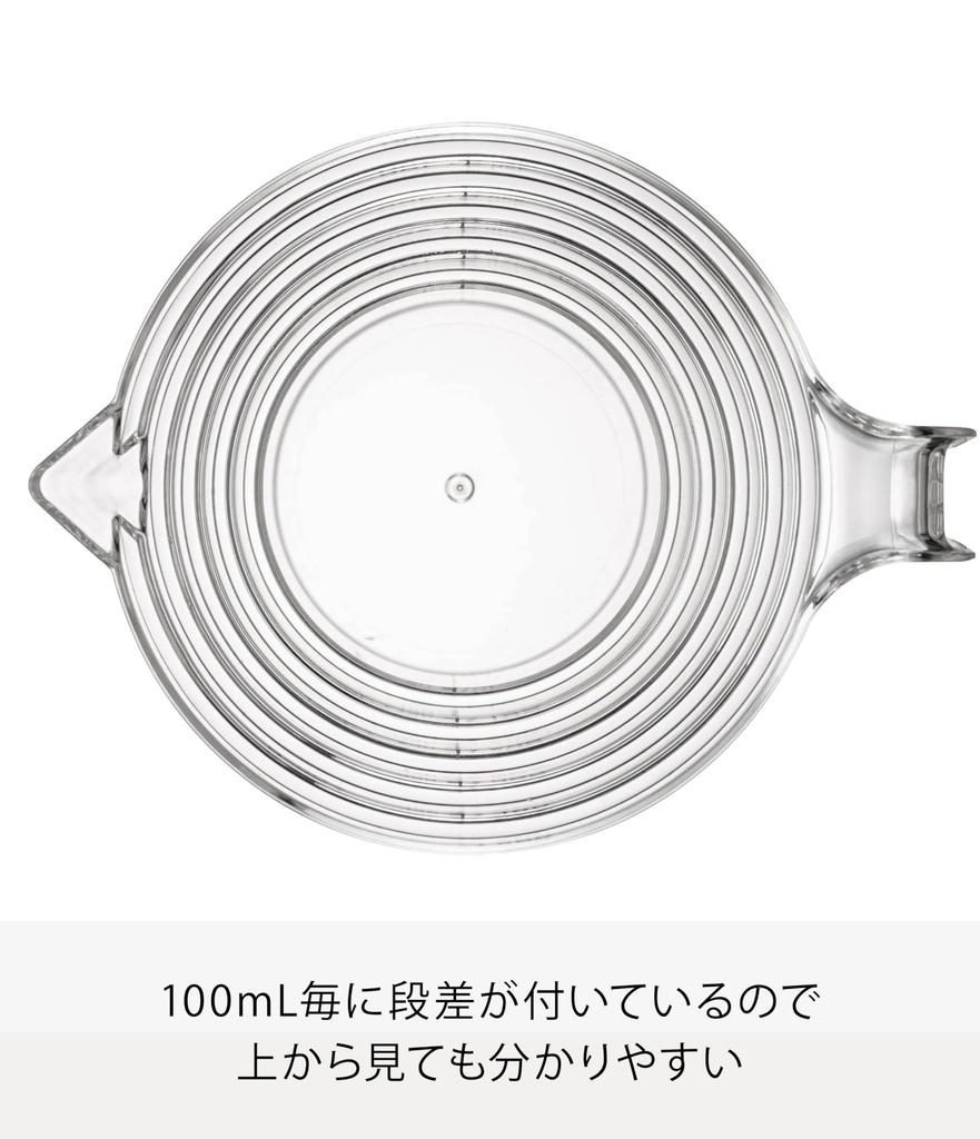 Yamazaki Industries Step by Step Measuring Cup Layer 500ML Clear 2547