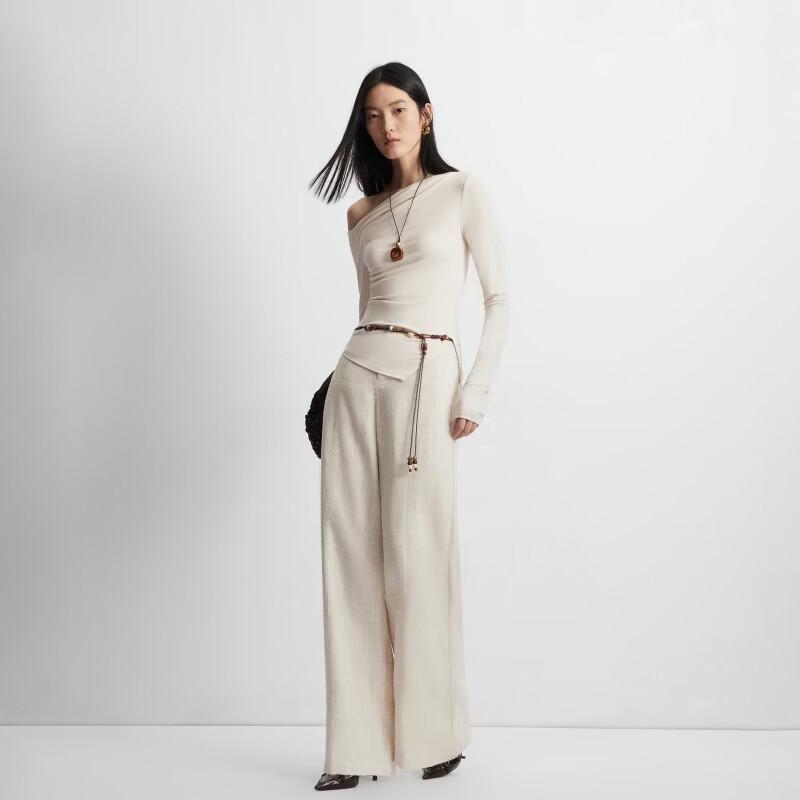 Женская футболка VERO MODA 2026 Осень, смесовая ткань лиоцелл, асимметричный вырез, разрезы по подолу