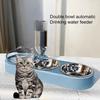 High-Capacity Pet Feeder Bowl Set with Beveled Mouth Automatic Drinking Water Splash-Proof Cat Dog Food Bowl