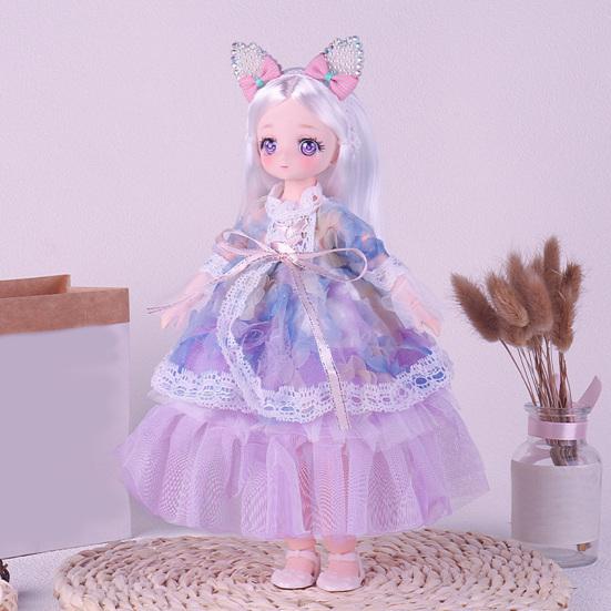 30CM 1/6 Ball Jointed Doll with Clothes Princess Lolita Dress BJD Doll Collectable Posable Action Figure Dress Up Doll Toy Girls Birthday Gift