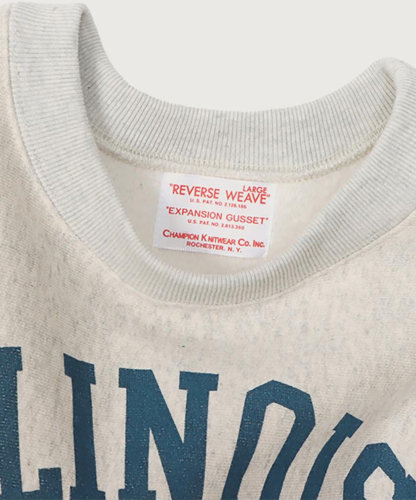 CHAMPION [True To Archives] 2Nd Illinois Brushed Fleece Sweatshirt S.Grey X Navy