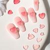20pcs Changes Color Love Jewelry Nail Art Decoration Size Mixed Light Change Peach Heart Transparent Manicure