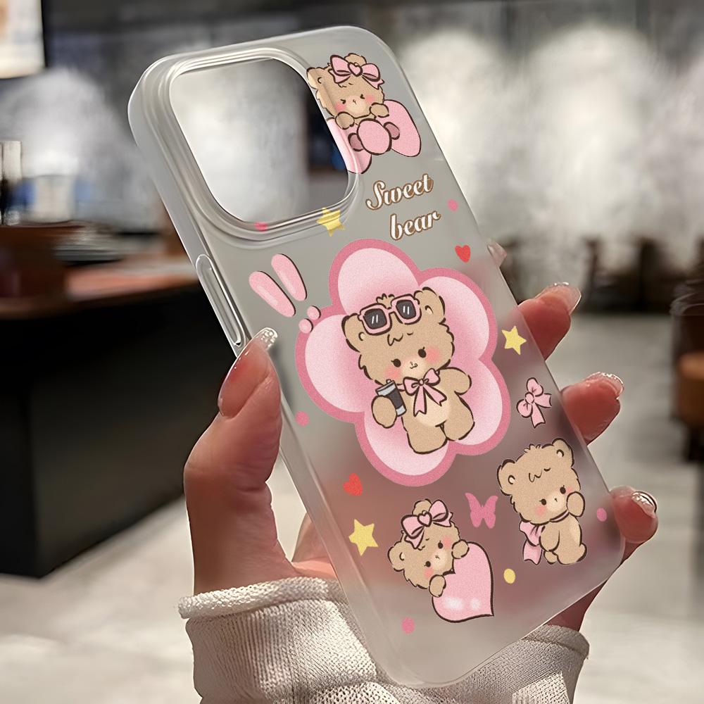 Чехлы для мобильных телефонов iPhone 11 13 15 Pro Max 12 14 Pro Max Чехол для iPhone 16 15 Plus 13 Pro 12 Матовая текстура с рисунком в виде мультяшных цветов