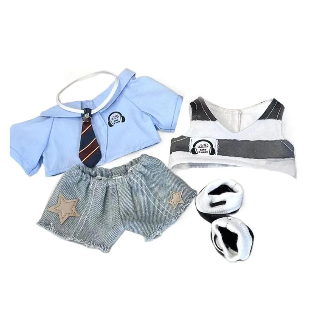 College Uniform 20Cm Cotton Doll Clothes Coat Jackets Idol Doll Clothes Cool Sport Plush Doll Clothes Doll Accessories