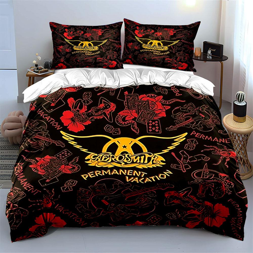 Aerosmith Permanent Vacation Theme Bedding Duvet Cover Set Duvet Cover Pillowcases (1*Duvet Cover 2*Pillowcases, without duvet insert)