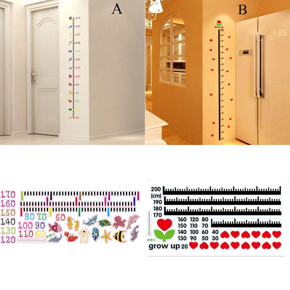 Room Decor Beautiful Mural Baby Growth Chart Under Sea Animal Wall Sticker Height Measure Decal