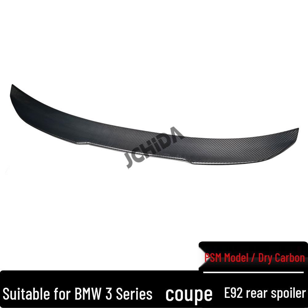 BMW 3 Series E92 PSM Style Carbon Fiber Rear Spoiler - No-Drill Installation Diffuser