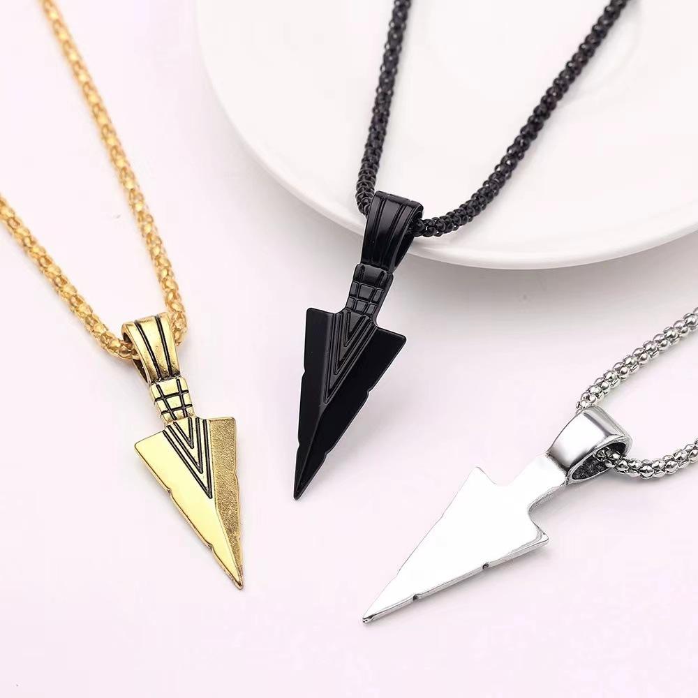 European And American Personality Triangle Spearhead Necklace Retro Arrow Necklace Pendant Jewelry Accessories